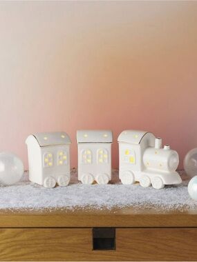 White Ceramic Light-Up Train keepsake